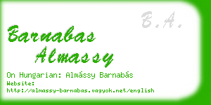 barnabas almassy business card